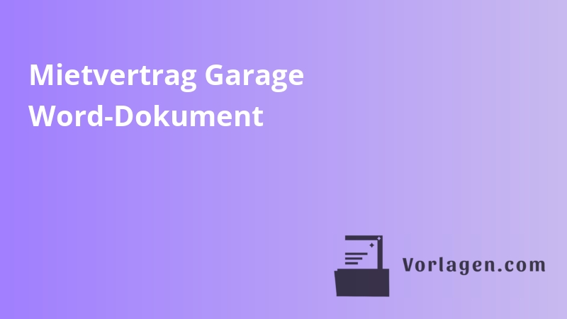 Mietvertrag Garage Word-Dokument
