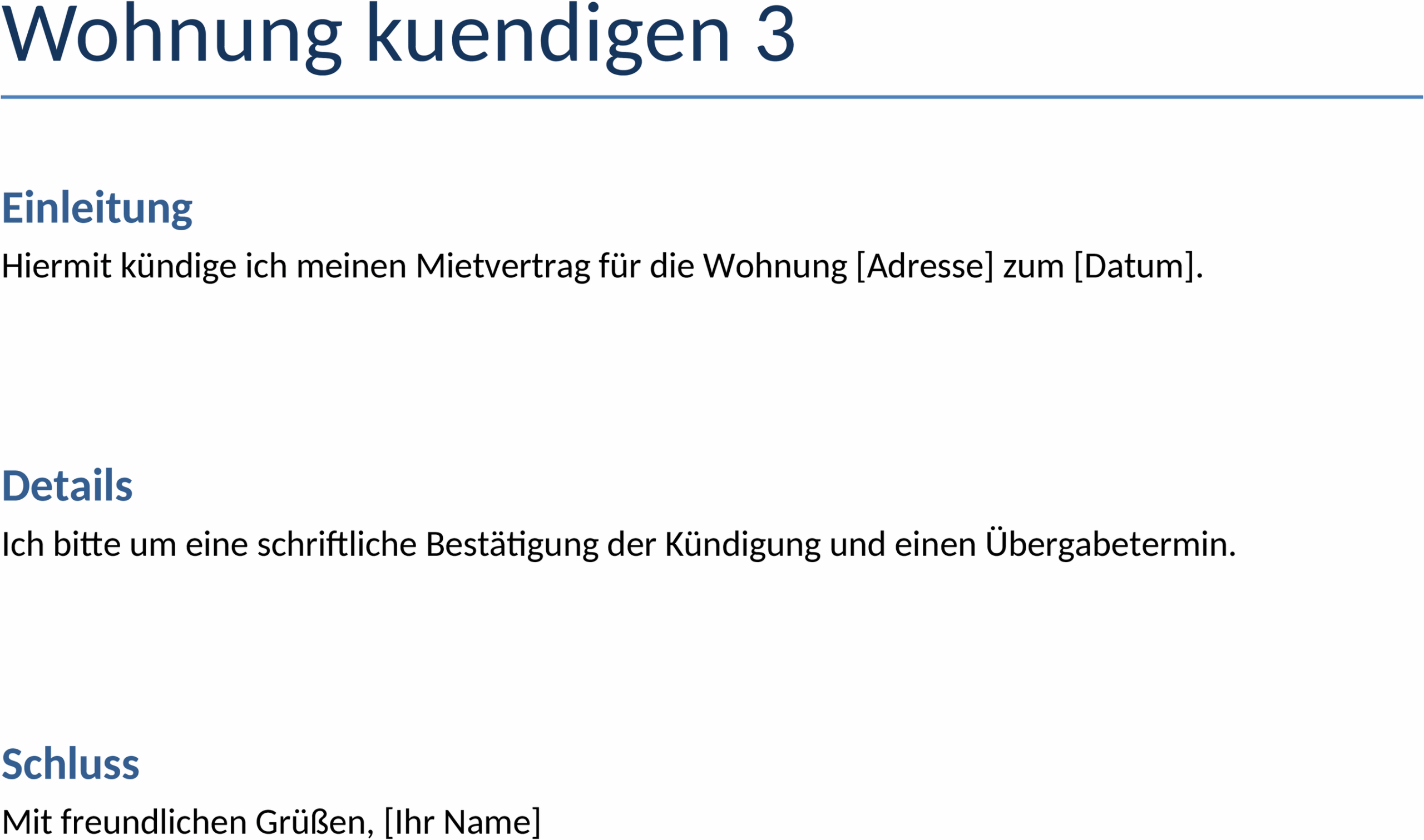 Word-Datei: Mietwohnung Kündigungsschreiben