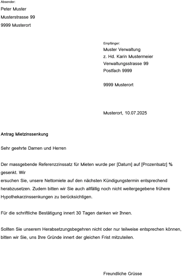 mietzinsreduktion-antrag-vorlage