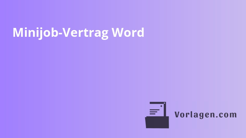 Minijob-Vertrag Word