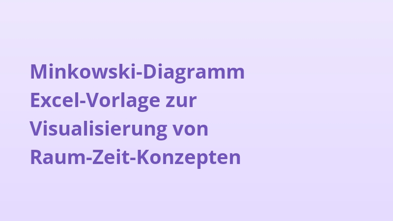 Minkowski-Diagramm Excel-Vorlage zur Visualisierung von Raum-Zeit-Konzepten