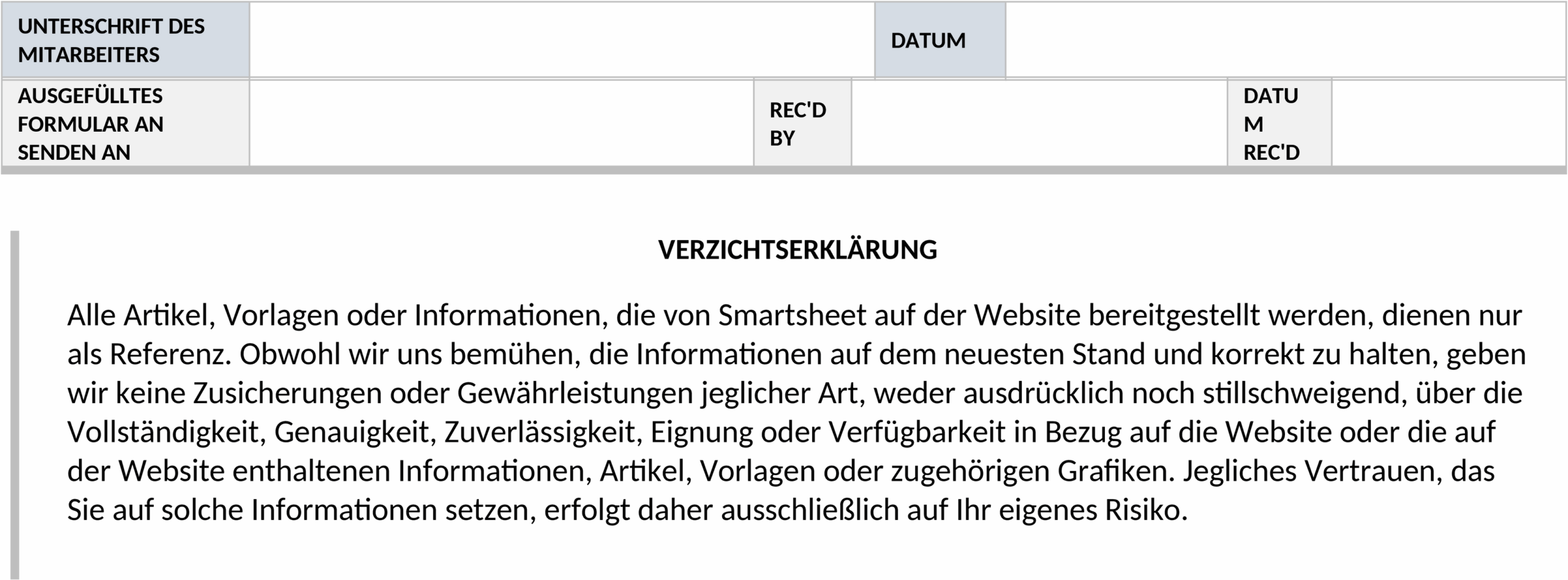 WORD-Dokument Mitarbeiter-Notfallkontakt-Formular