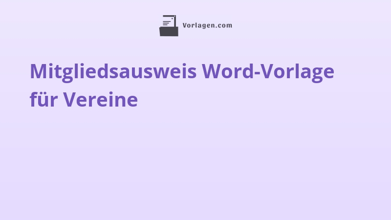 Mitgliedsausweis Word-Vorlage für Vereine