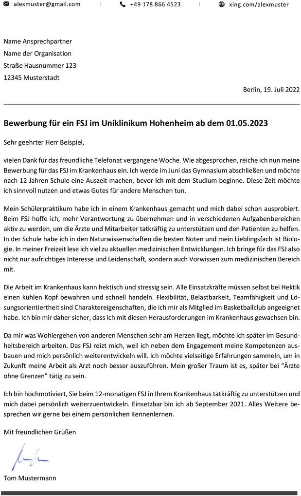 motivationsschreiben-fsj-im-krankenhaus