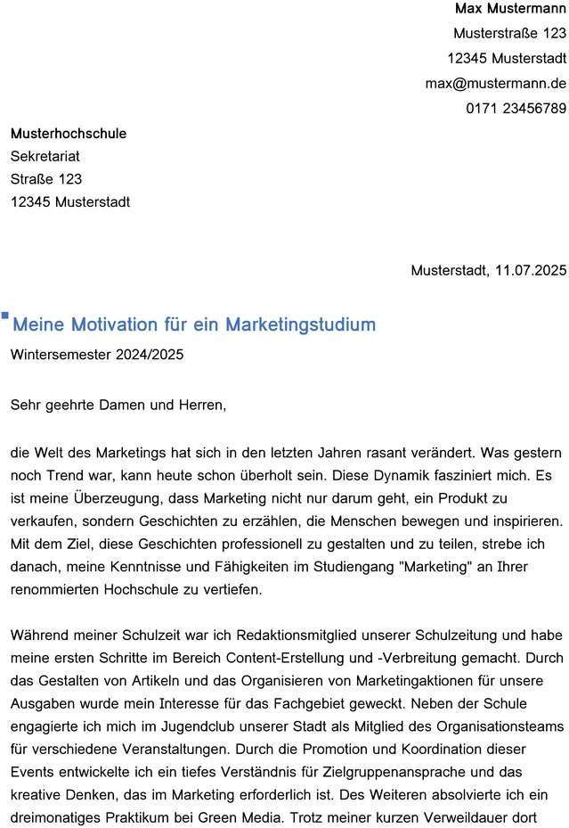 motivationsschreiben-marketing-studium-vorlage