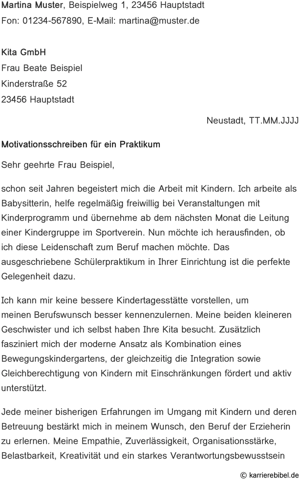 motivationsschreiben-praktikum-vorlage