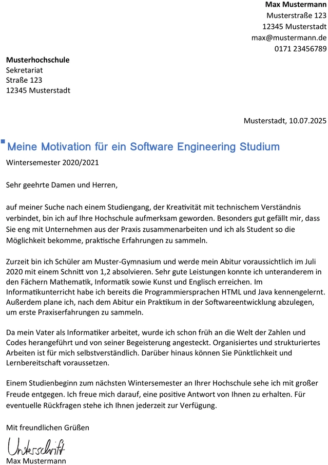 motivationsschreiben-software-engineering-studium-vorlage