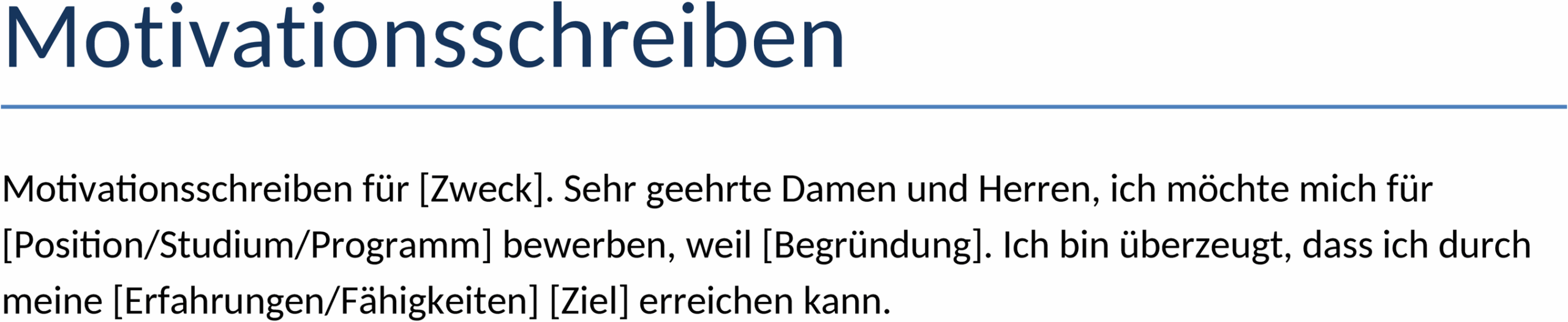 Motivationsschreiben-Word-Vorlage
