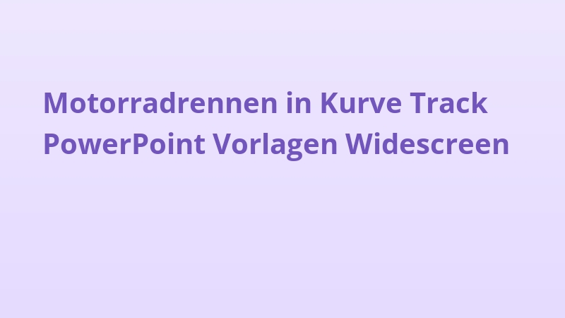 Motorradrennen in Kurve Track PowerPoint Vorlagen Widescreen