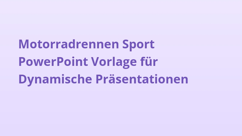 Motorradrennen Sport PowerPoint Vorlage für Dynamische Präsentationen