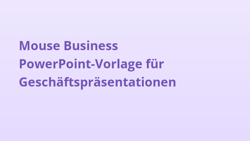 Mouse Business PowerPoint-Vorlage für Geschäftspräsentationen