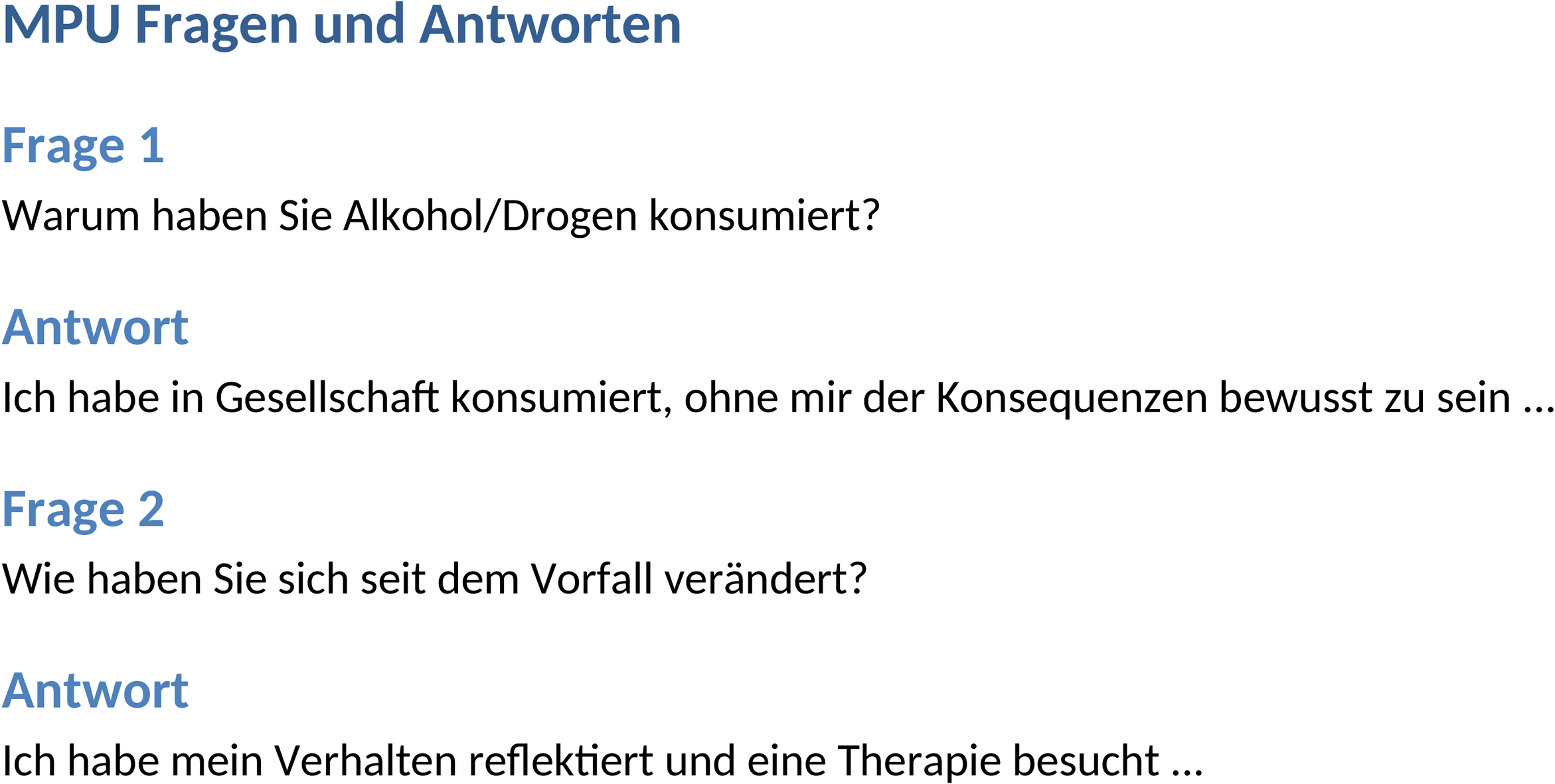 MPU Fragen und Antworten im Word-Format