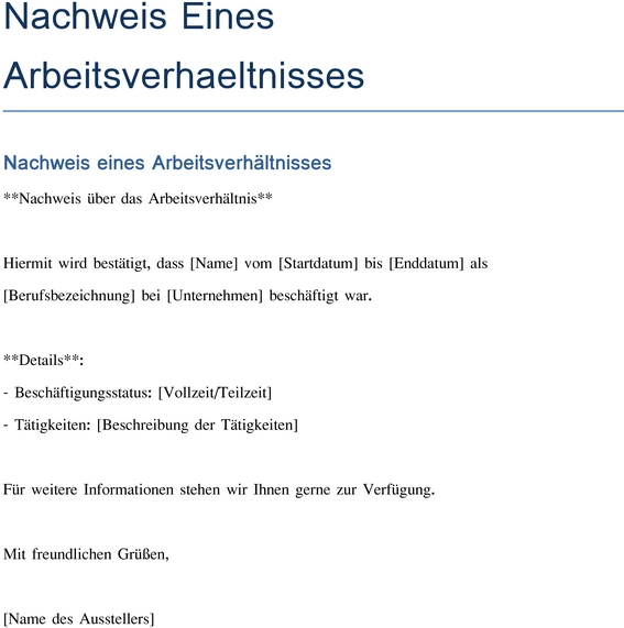 nachweis-eines-arbeitsverhaeltnisses