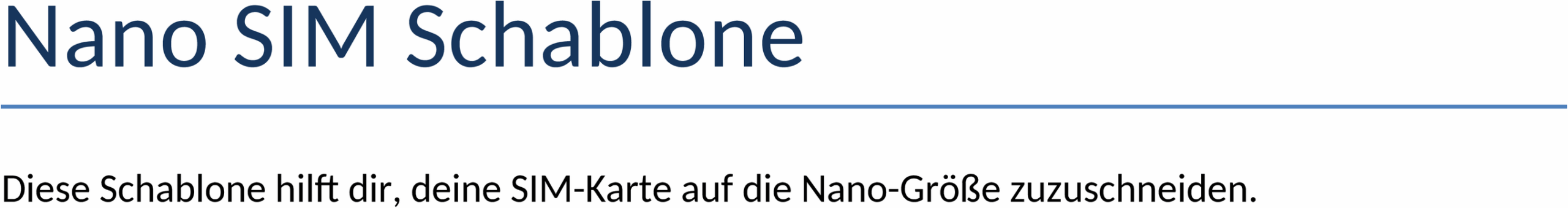 Nano SIM Schablone Word Vorlage