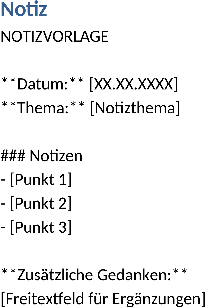Notizzettel Word-Vorlage
