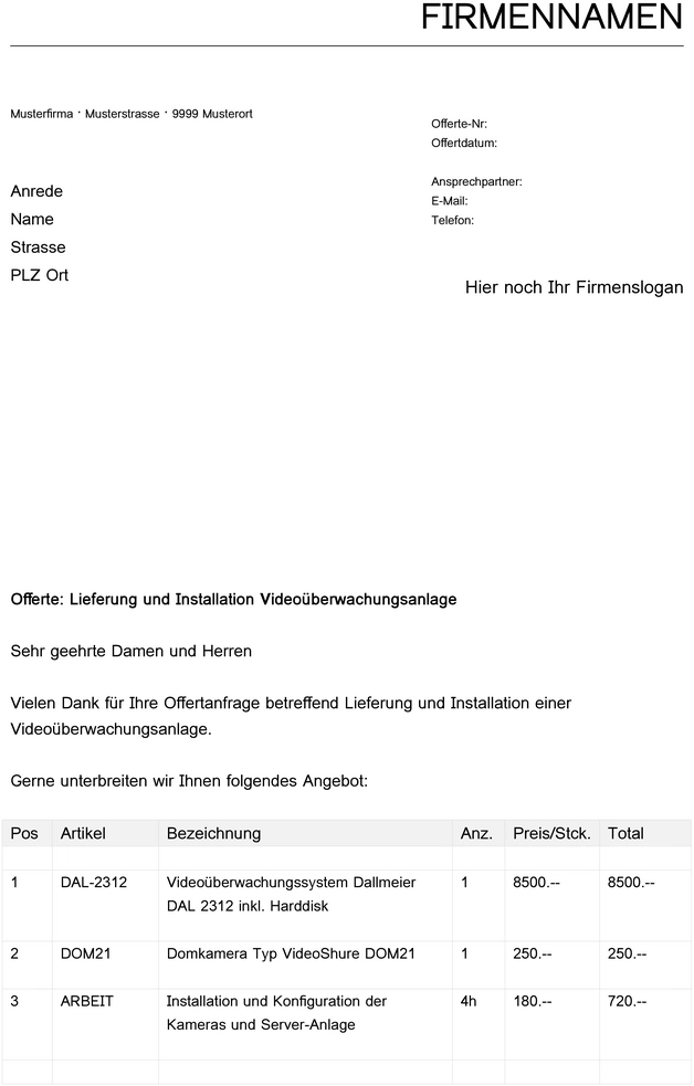 offerte-zur-lieferung-und-installation-videoueberwachungsanlage