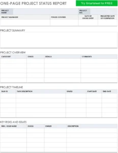 one-page-project-status-report