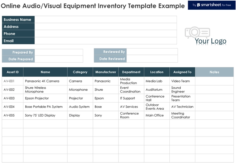 online-audio-visual-equipment-inventory-template