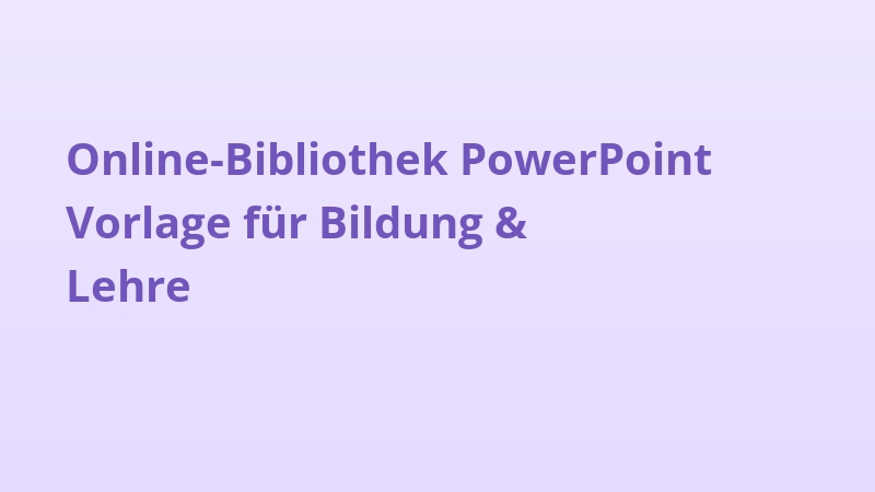 Online-Bibliothek PowerPoint Vorlage für Bildung & Lehre