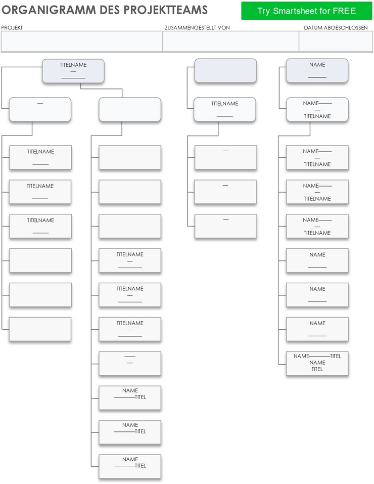 organigramm-des-projektteams-vorlage