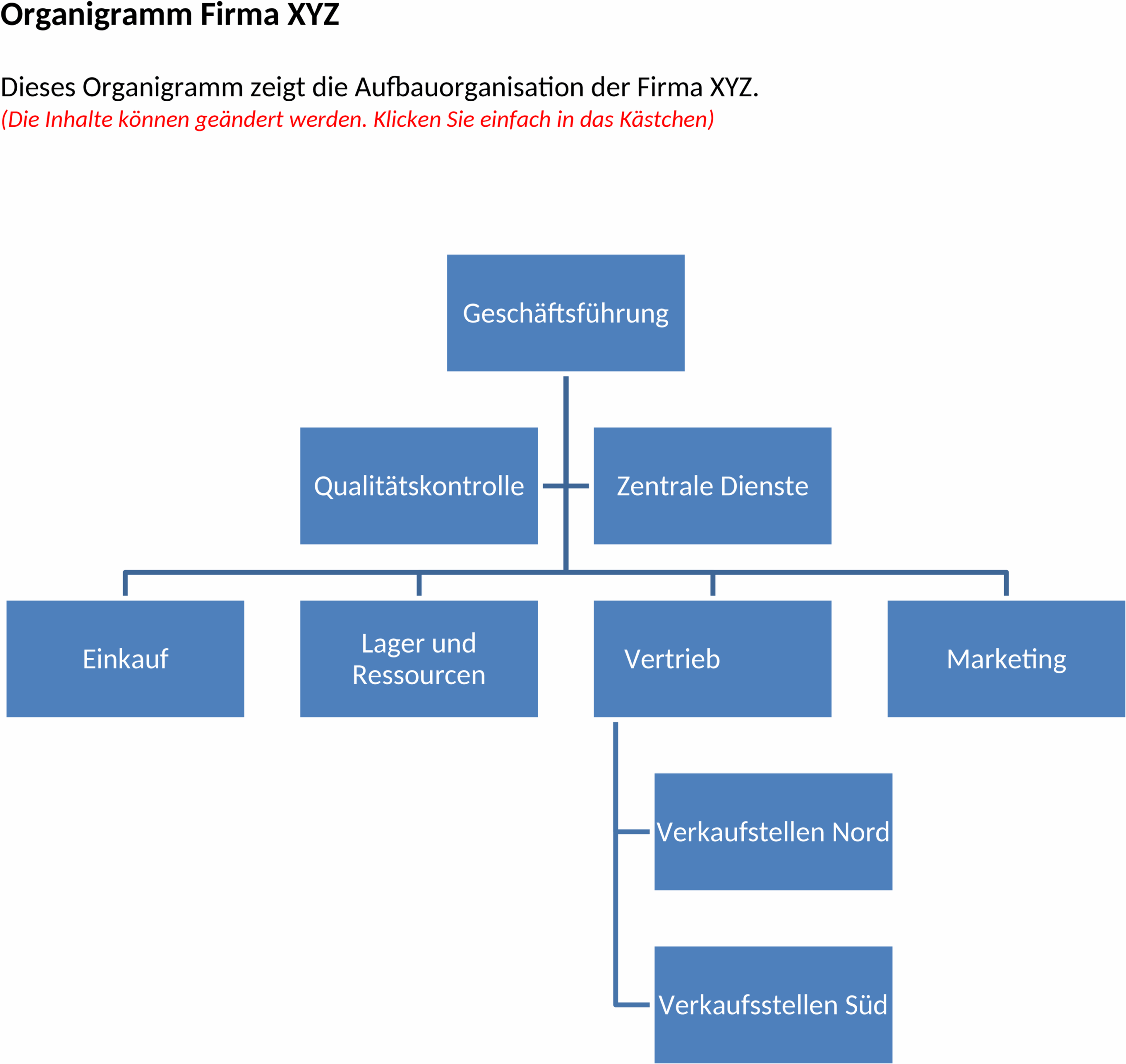 Organigramm Word-Vorlage