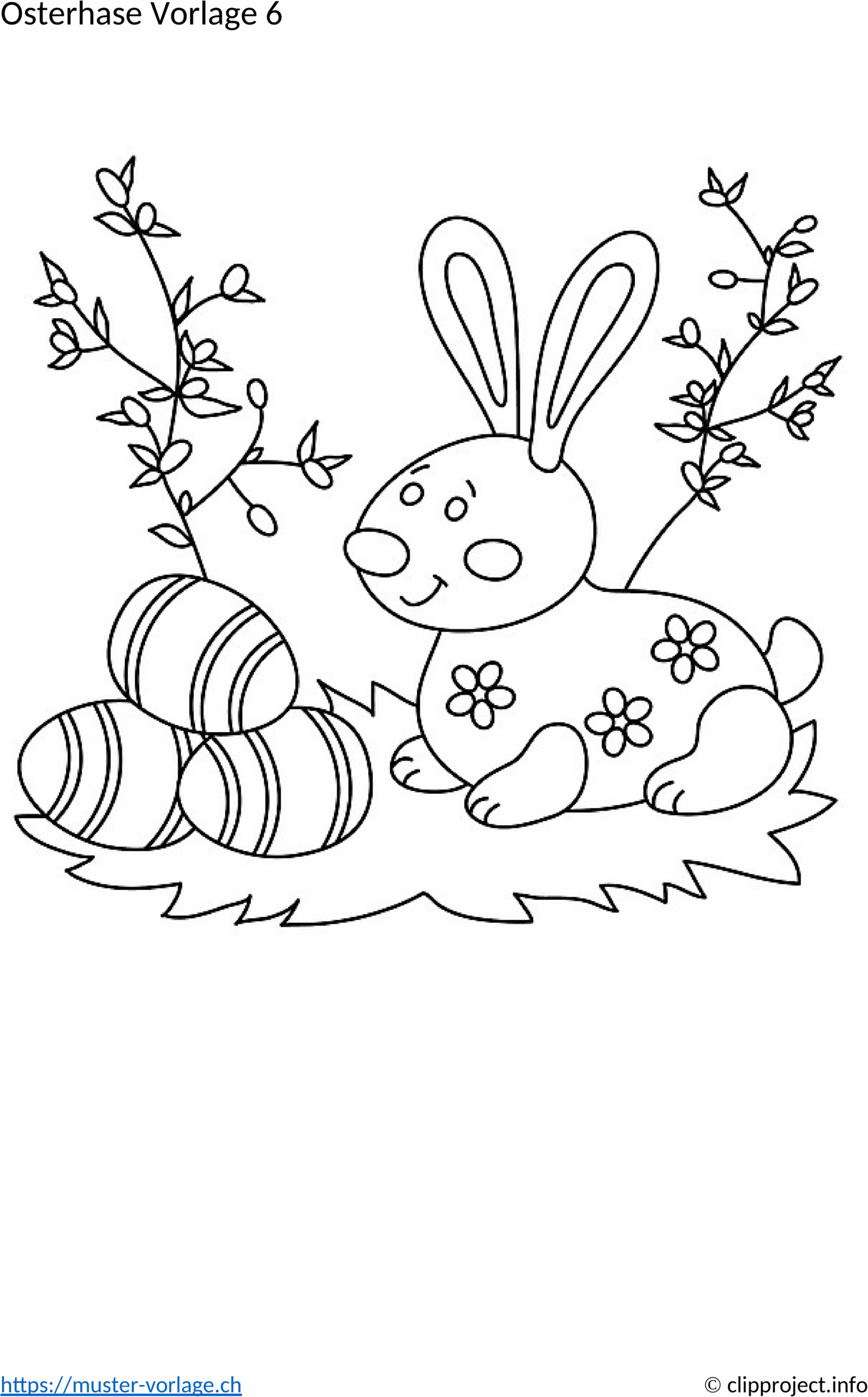 Osterhasen-Bastelvorlage als Word-Dokument