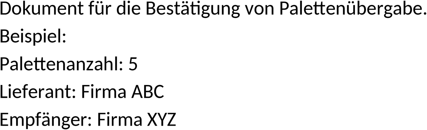 Palettenschein Word Vorlagen