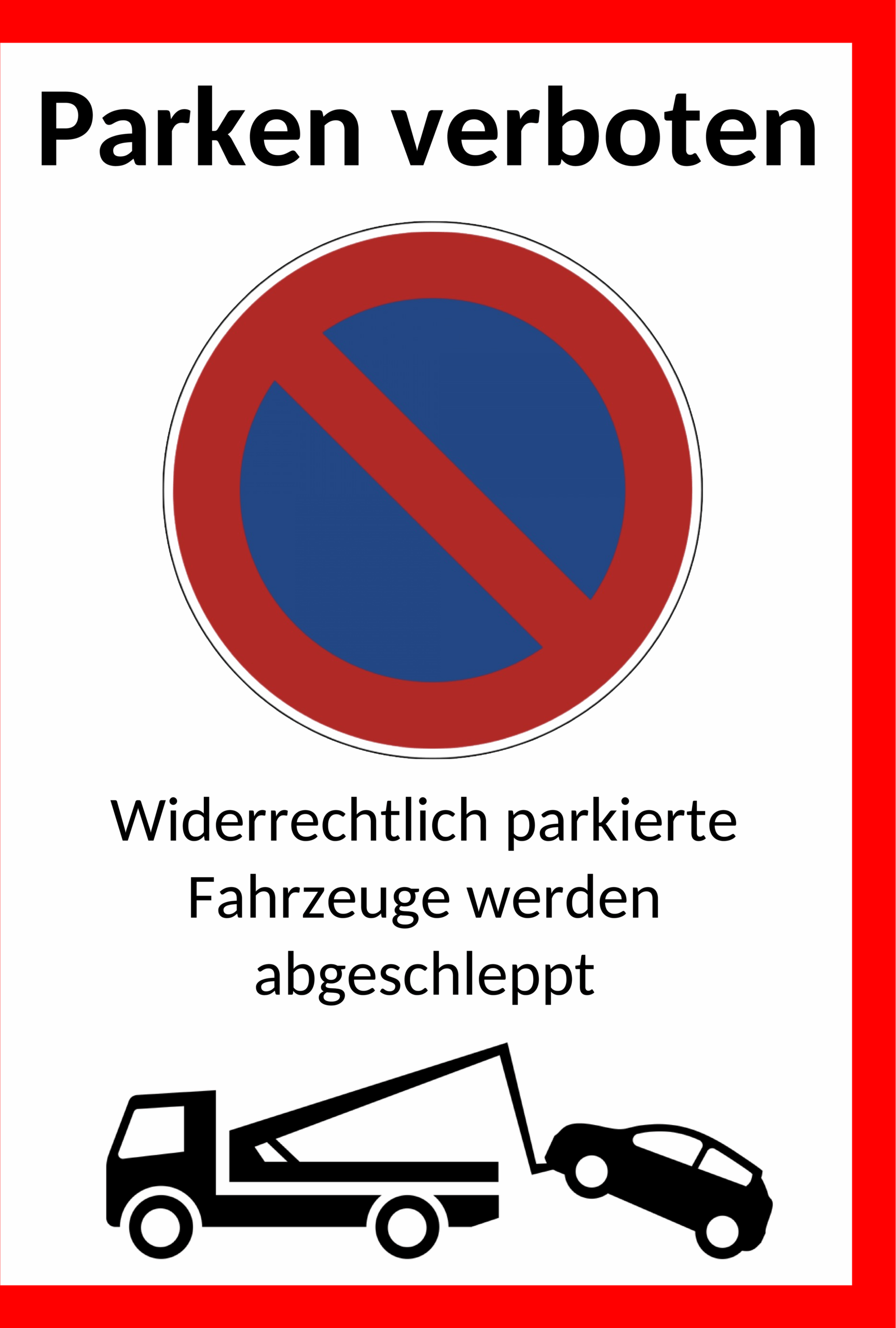 Parken verboten Schild Word-Dokument