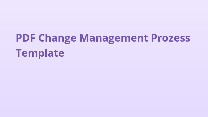 PDF Change Management Prozess Template