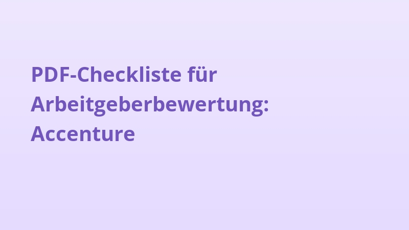 PDF-Checkliste für Arbeitgeberbewertung: Accenture