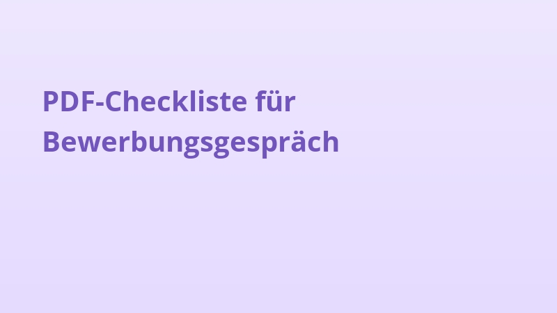 PDF-Checkliste für Bewerbungsgespräch