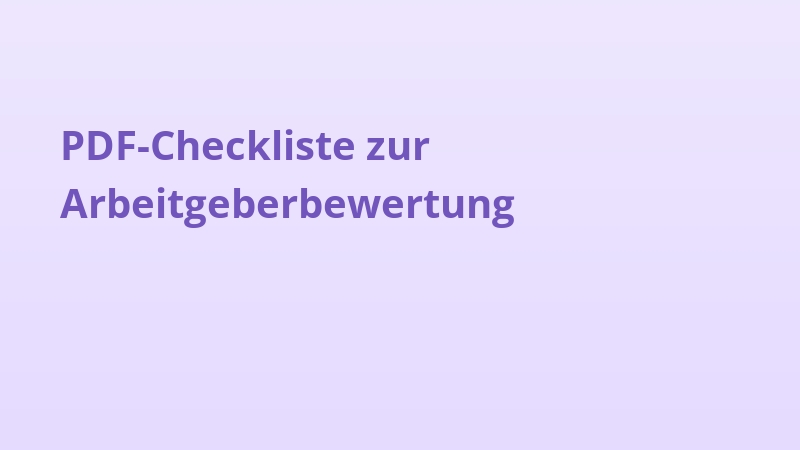 PDF-Checkliste zur Arbeitgeberbewertung