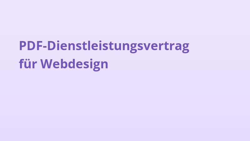 PDF-Dienstleistungsvertrag für Webdesign