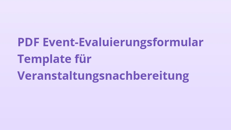 PDF Event-Evaluierungsformular Template für Veranstaltungsnachbereitung