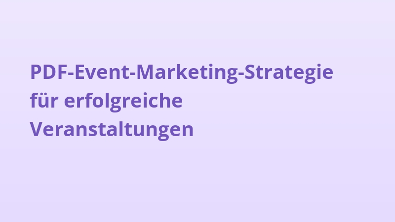 PDF-Event-Marketing-Strategie für erfolgreiche Veranstaltungen