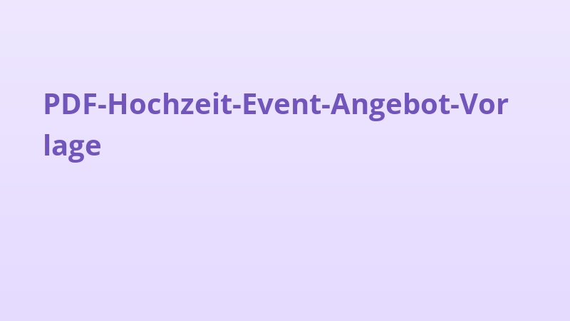 PDF-Hochzeit-Event-Angebot-Vorlage