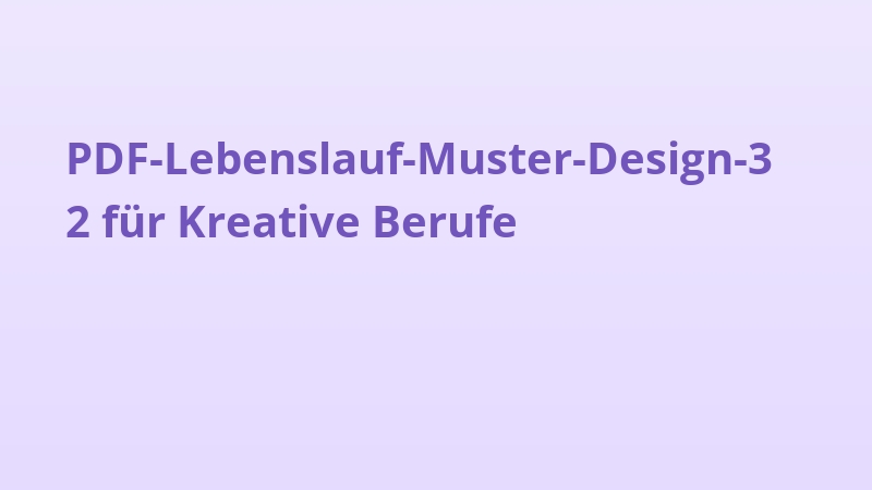 PDF-Lebenslauf-Muster-Design-32 für Kreative Berufe
