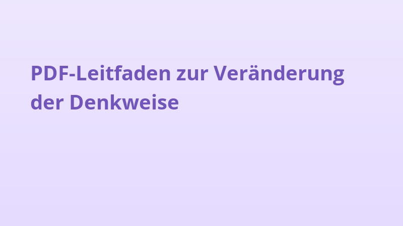 PDF-Leitfaden zur Veränderung der Denkweise
