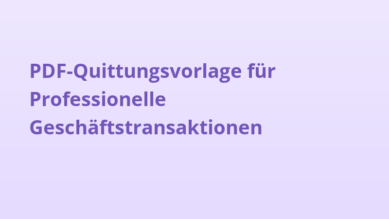 PDF-Quittungsvorlage für Professionelle Geschäftstransaktionen
