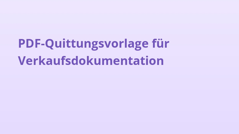 PDF-Quittungsvorlage für Verkaufsdokumentation