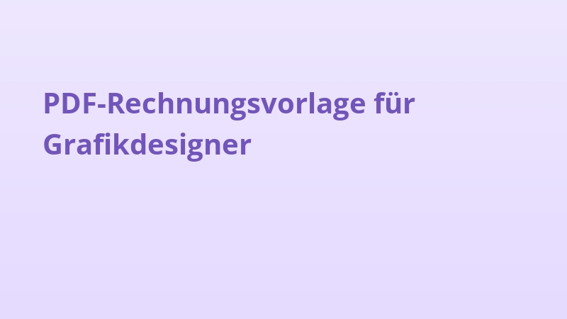 PDF-Rechnungsvorlage für Grafikdesigner