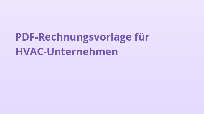 PDF-Rechnungsvorlage für HVAC-Unternehmen