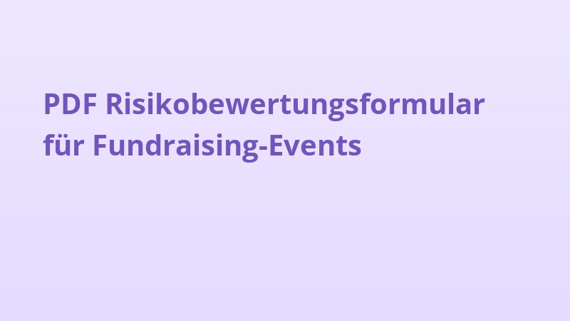 PDF Risikobewertungsformular für Fundraising-Events