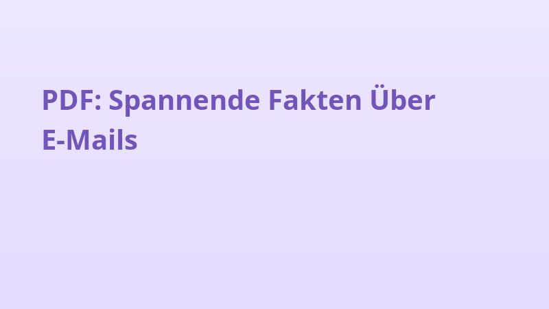 PDF: Spannende Fakten Über E-Mails