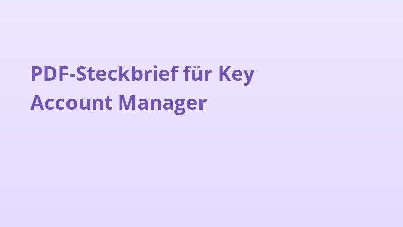 PDF-Steckbrief für Key Account Manager