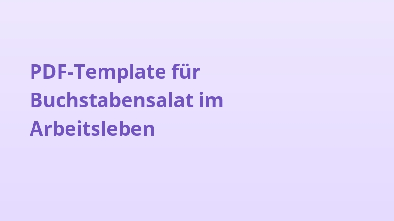 PDF-Template für Buchstabensalat im Arbeitsleben