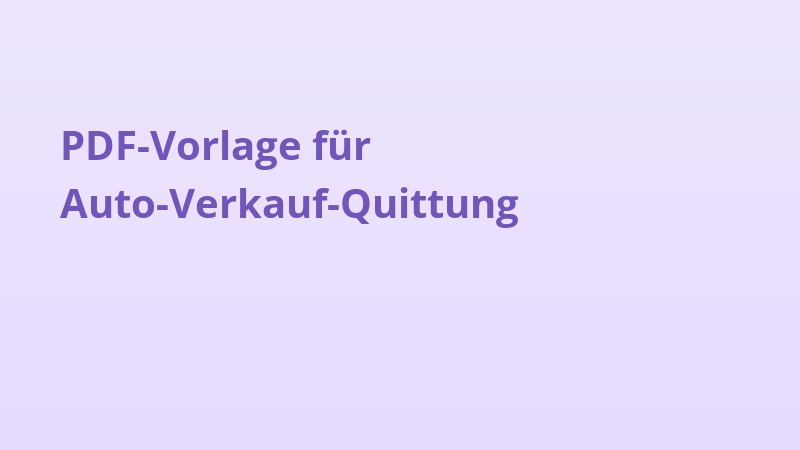 PDF-Vorlage für Auto-Verkauf-Quittung