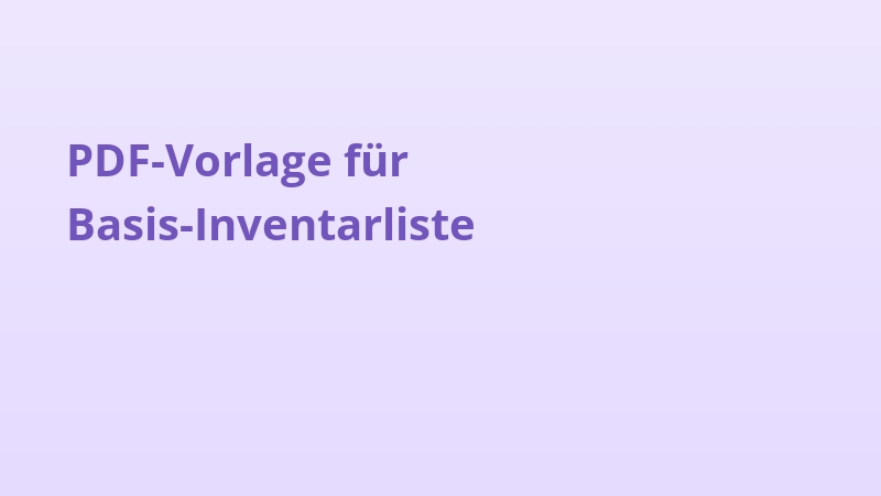 PDF-Vorlage für Basis-Inventarliste