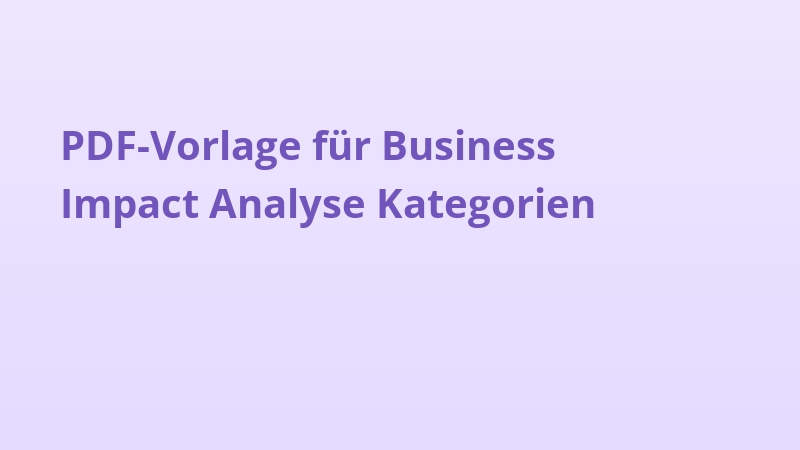 PDF-Vorlage für Business Impact Analyse Kategorien