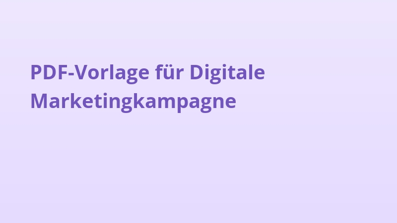 PDF-Vorlage für Digitale Marketingkampagne
